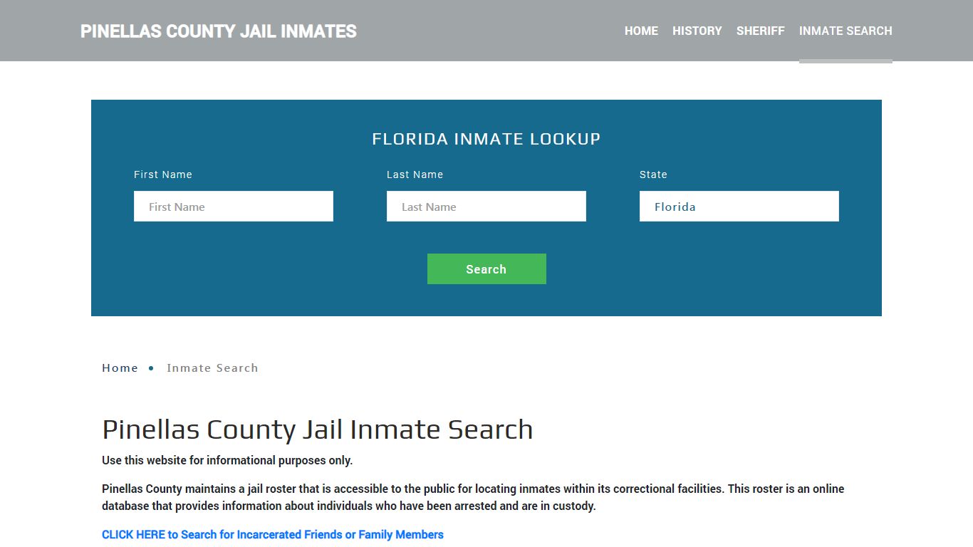 Pinellas County, FL Detainee Lookup