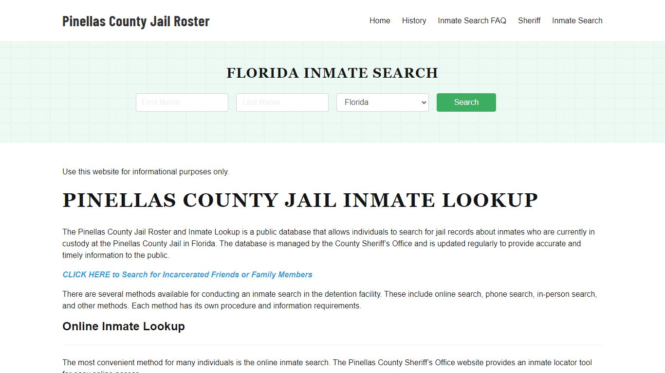 Pinellas County Jail Roster Lookup, FL, Inmate Search